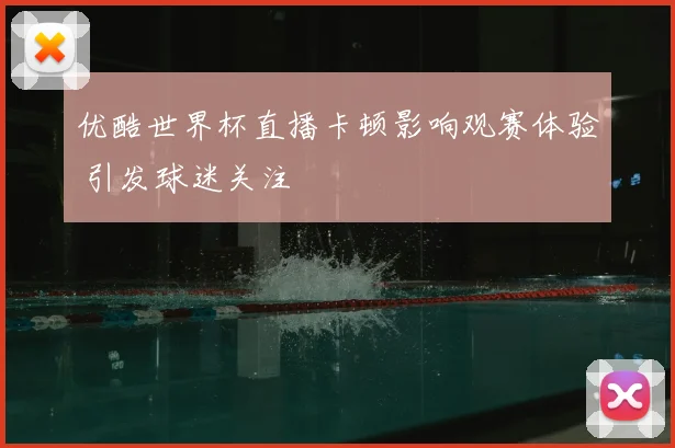 优酷世界杯直播卡顿影响观赛体验 引发球迷关注